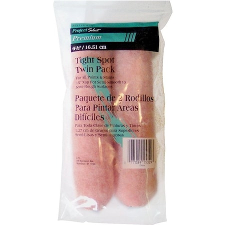 Linzer Paint Roller Cover, 3/8 in Thick Nap, 6-1/2 in L, Polyester Cover, Pink RC153-2