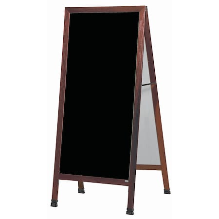 Aarco 30 in W, 68 in H, Acrylic/Solid Oak Frame, Black Writing Surface/Cherry Lacquered Oak Frame MLA1P