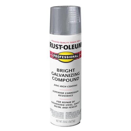 Rust-Oleum Spray Primer, Bright Galv. Compound, Flat, Water, 20 oz 7584838