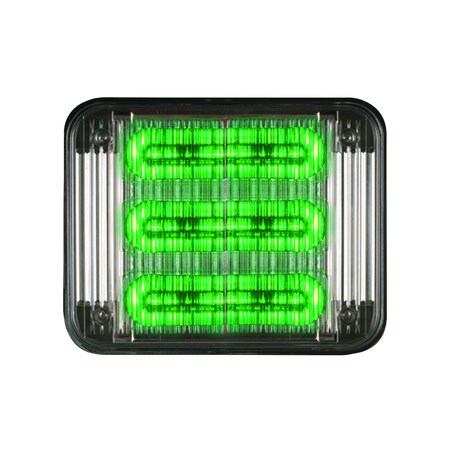 Code 3 LED PrizmIi, Clear Lens, Green, REF12, 7"X9" 7912CG-75
