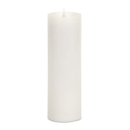 Homeroots Set of Two White Flameless Pillar Candle, 2PK 517657