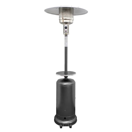 Homeroots 48000 BTU Silver Steel Propane Cylindrical Pole Standing Patio Heater 480568