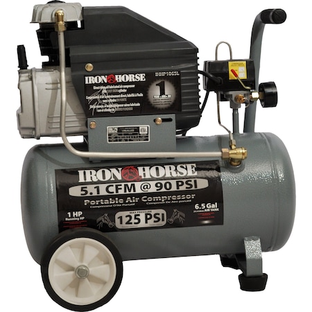 Iron Horse 6.5 Gallon Horizontal Elec Compressor IHHP1065L