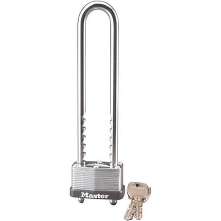 Master Lock Padlock, Keyed Different, Adjustable Shackle, Rectangular Steel Body, Steel Shackle, 13/16 in W 517D