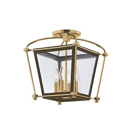 Hudson Valley Lighting Hollis 4 Light Semi Flush 12.75 In. Aged Brass 3610-AGB
