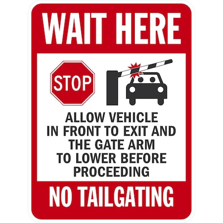 Lyle Stop Allow Vehicle in Front To Exit And The Gate Arm, 18x24, Engineer Grade, White G-10087-EG_18x24