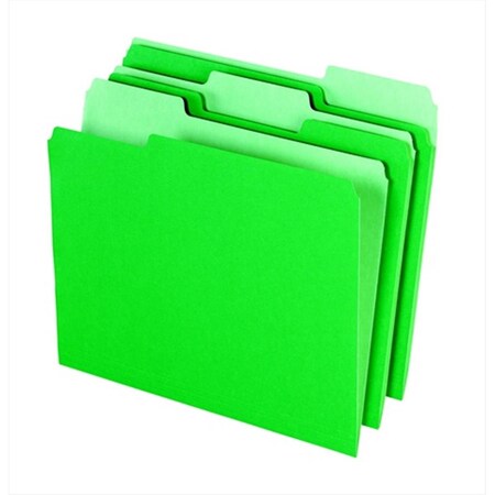 Pen2Paper Smart Medium Weight Stock 1-3 Cut 2-Tone Reversible File Folder, Letter Green, 100PK PE531341