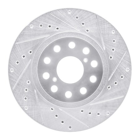 Dynamic Friction Co DFC Brake Rotor - Drilled and Slotted - Silver 631-76061R