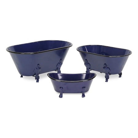 Homeroots Royal Blue Bathtub Decorative Sculpture 399645