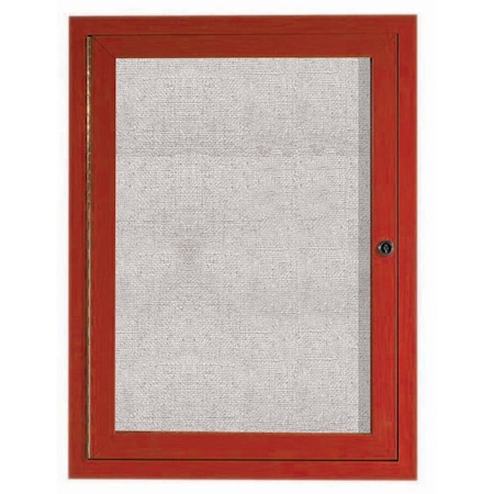 Aarco Outdoor Enclosed Bulletin Board w/ Al Wood Look Finish, Cherry Wood Look, 48''Hx36''W ODCCW4836R