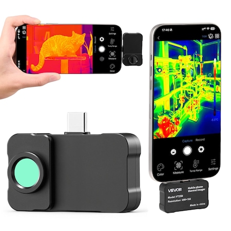 Vevor Thermal Camera for Android iOS 512 x 384 TISR Resolution with Macro Lens VT256