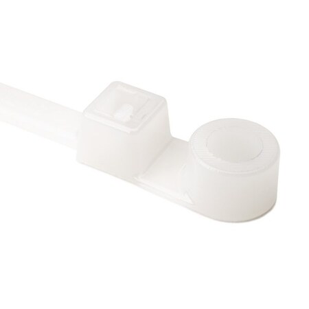 Hellerman Tyton 1Pc Cable Tie w/Screw Mount, 8.5" Long, #10 Screw, 1.8" Max Bundle Dia, 50lb, PA66, Natural, 1000PK 113-05007