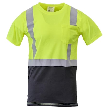 Jj Keller Hi-Vis Short Sleeve Pocket T-Shirt, ANSI Class 3, Moisture-Wicking, Reflective, Large 77780
