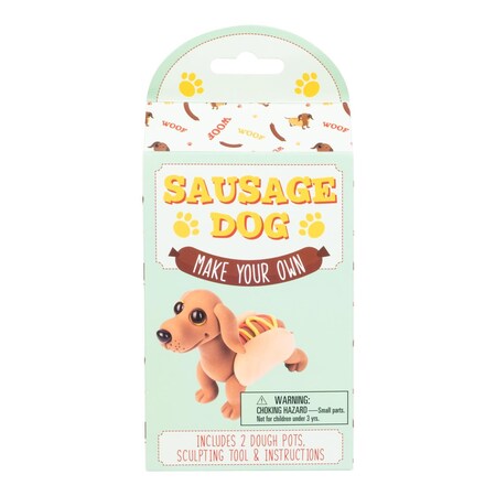 Fizz Make Your Own Sausage Dog Dough Craft Set Brown 100293