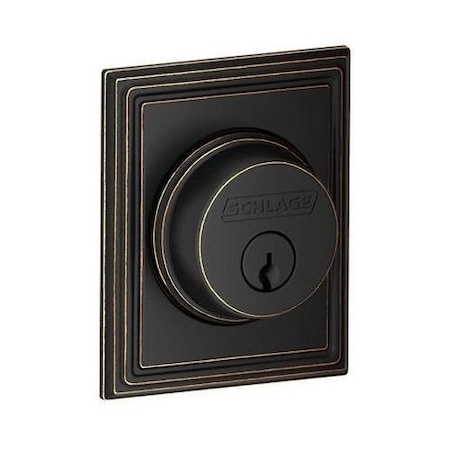Schlage Residential Addison Single Cylinder Deadbolt C Keyway with 12287 Latch and 10116 Strike Aged Bronze Finish B60ADD716
