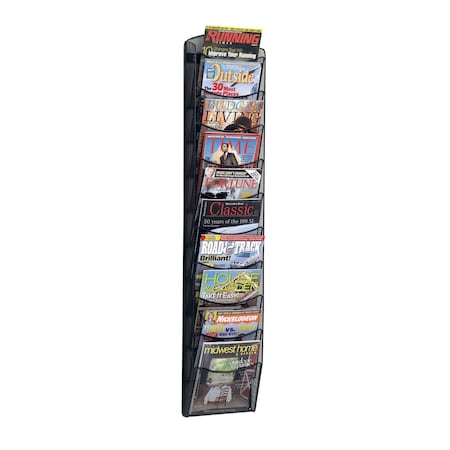 Safco Onyx Magazine Rack, 10-Pocket 5579BL