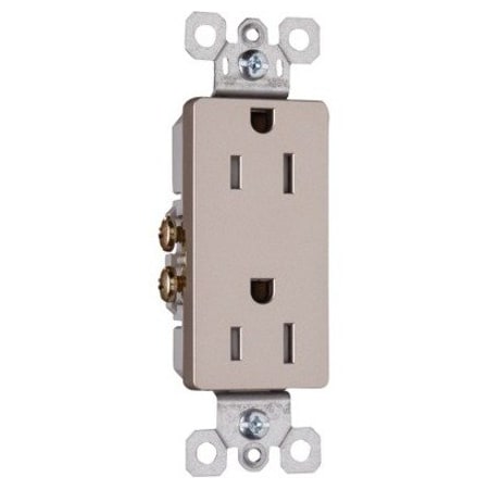 Legrand Straight Blade Receptacle, 5-15R, 15 A, 125V AC, 2 Pole, 3 Wire, Flush Mount, Grounded 885TRNICC12