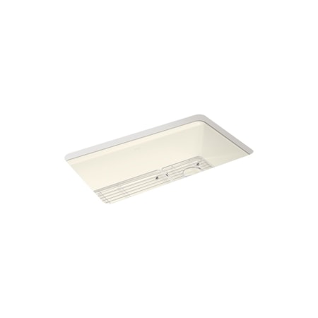 Kohler Riverby 33 undermount single-bowl kitchen sink Biscuit 5871-5UA1-96