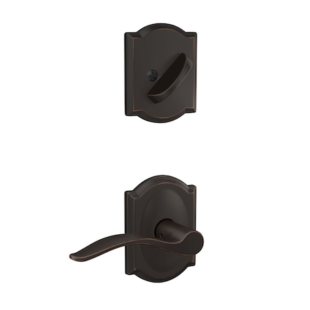 Schlage Residential Schlage Custom Pennant Lever with Camelot Rose Dummy Interior Trim Aged Bronze Finish FC94PEN716CAM