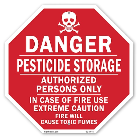 Signmission Danger Pesticide Storage Authorized, 6 Inch X 6 Inch, Plastic Sign OC-P-6-45
