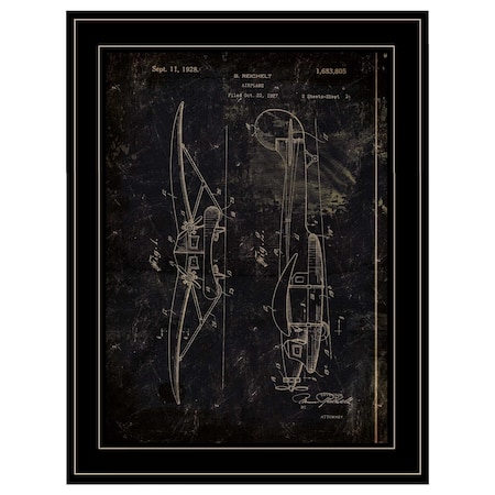 Homeroots Airplane Patent II 2 Black Framed Print Wall Art 404744