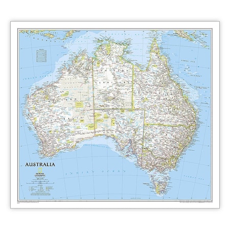 National Geographic Australia Classic Map, Laminated, 30.25in. x 27in. RE00620146