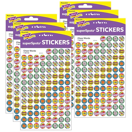 Trend Cheer Words superSpots Stickers, 800-Piece Set, 6PK T46159