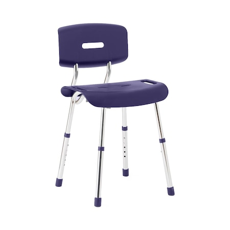 Medline Blue Shower Chair with Backrest, 300 lb. Weight Capacity, Microban Treated G2-112KMX1