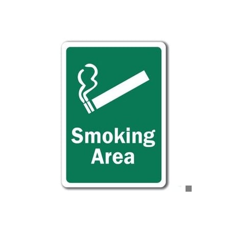 Signmission Safety Sign, 14 in Height, Plastic, 10 in Length, Smoking Area MISC-Smoking Area
