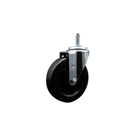 Service Caster 5'' Hard Rubber Wheel Swivel 7/16'' Grip Ring Stem Caster SCC-GR20S514-HRS-716138