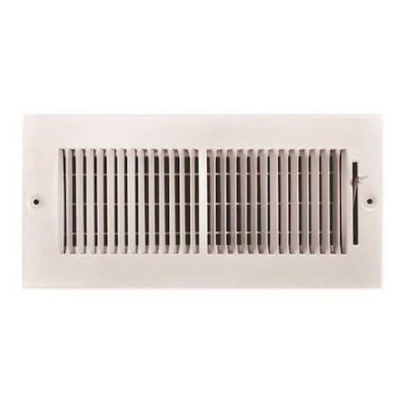 Truaire 10 in. x 4 in. 2-Way Steel Wall/Ceiling Register 1/3 in. Fin Spacing White 132M 10X04