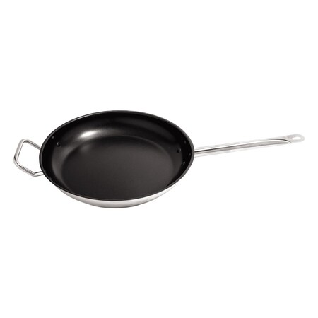Cac Foodservice CAC Stainless Fry Pan Stainless Steel Non-Stick With Help. Handle 12 in S2FP-12HN