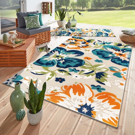 World Rug Gallery Geometric Bohemian Indoor/Outdoor Area Rug 10 ft x 14 ft Multi 5566MULTI10X14