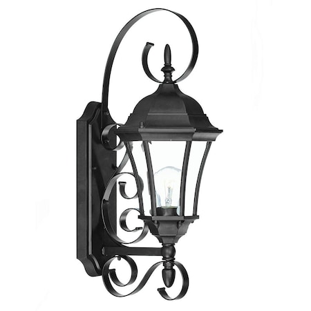Homeroots Matte Black Swing Arm Lantern Wall Light 398605