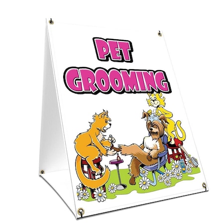 Signmission Pet Grooming, 24 Inch x 18 Inch A-frame Yard Sign, Plastic Sign SBC-1824-Pet Grooming