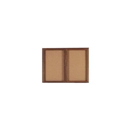 Aarco Enclosed Bulletin Board Red Oak Frame Walnut Stained, 36''Hx48''W WBC3648R