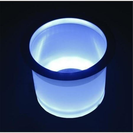 Alegria LED Plastic Lighted Cup Holder with Stainless Steel Rim, Blue AL2469331