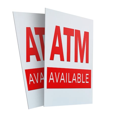Signmission Atm, Plastic Signs Only 24 Inch x 36 Inch, Corrugated Plastic, 2PK CSB-2436-2PACK-Atm