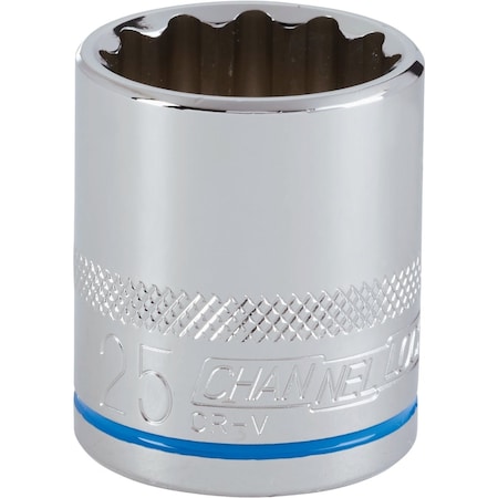 Channellock 1/2'' Drive 25 mm 12-Point Shallow Metric Socket 351024