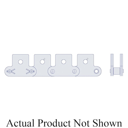 Hkk Chain HKK Double Pitch Riv Standard Conveyor w/K-2 Att Every 2nd P on Pin Link, 1P, .312 Dia x 5/16 W DC040RSK1EV