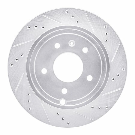 Dynamic Friction Co DFC Brake Rotor - Drilled and Slotted - Silver 631-47071R