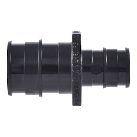 Sharkbite Expansion Reducing Coupling, 1/2 x 3/4 in, Barb, Polymer, Black, 80, 100, 160 psi Pressure UA058A5