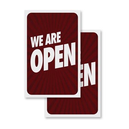 Signmission We Are Open, Vinyl Decals Only 24 Inch x 36 Inch, Vinyl Decal, 2PK DSB-2436-2PACK-30431