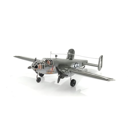 Homeroots 4" Gray and White Metal Hand Painted c1941 North American B-25 Mitchell Bomber Model Airplane 401768