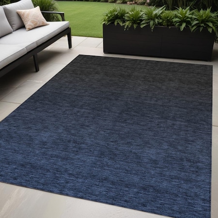 Homeroots 5' X 8' Navy Blue And Charcoal Abstract Washable Indoor Outdoor Area Rug 588955