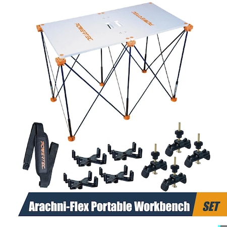Powertec Arachni-Flex 24inx48in PVC Waterproof Foldable Tabletop, 2x4ft Collapsible Workstand 72310