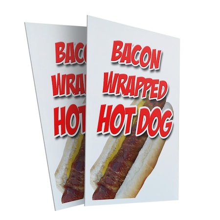 Signmission Bacon Wrapped Hot Dog, Plastic Signs Only 24 Inch x 36 Inch, Corrugated Plastic, 2PK CSB-2436-2PACK-Bacon Wrapped Hot Dog
