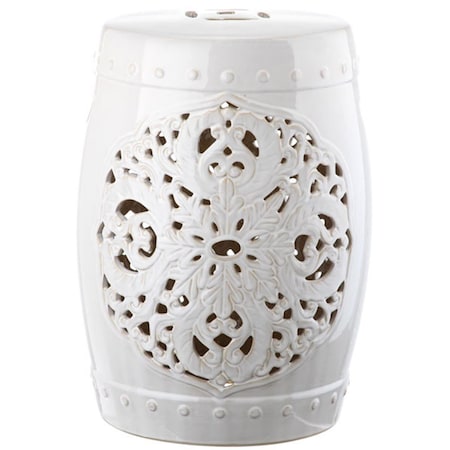 Safavieh Flora Garden Stool- White - 18 x 13 x 13 in. ACS4527A
