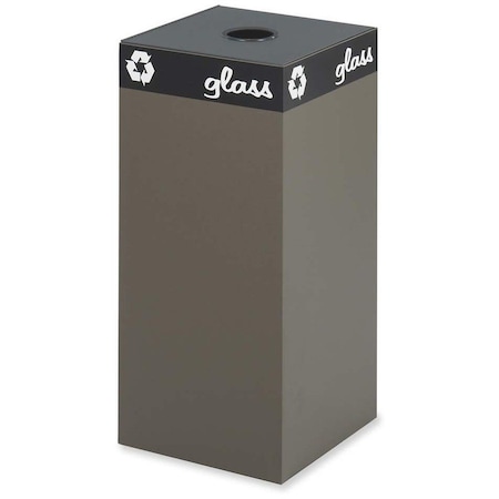 Safco Public Square Square Trash Can, Brown, Heavy Gauge Steel, 15-1/4" Dia 2982BR
