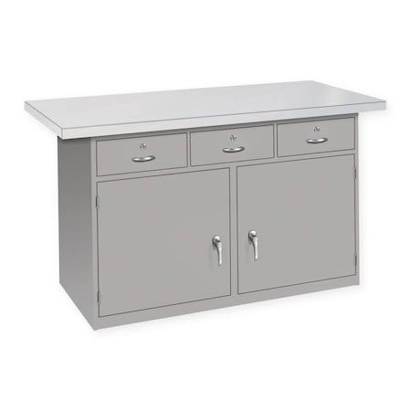 Pucel Cabinet Workbench w/ Drawers, Laminate Top, 60 in W x 34 in H x 30 in D, Black LW-3060-CD